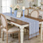 Mesa Camino Azul Polvoriento 15x72pulg Algodón Lino