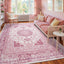 Alfombra 5x7" rosa brillante antiderrap para dormitorio