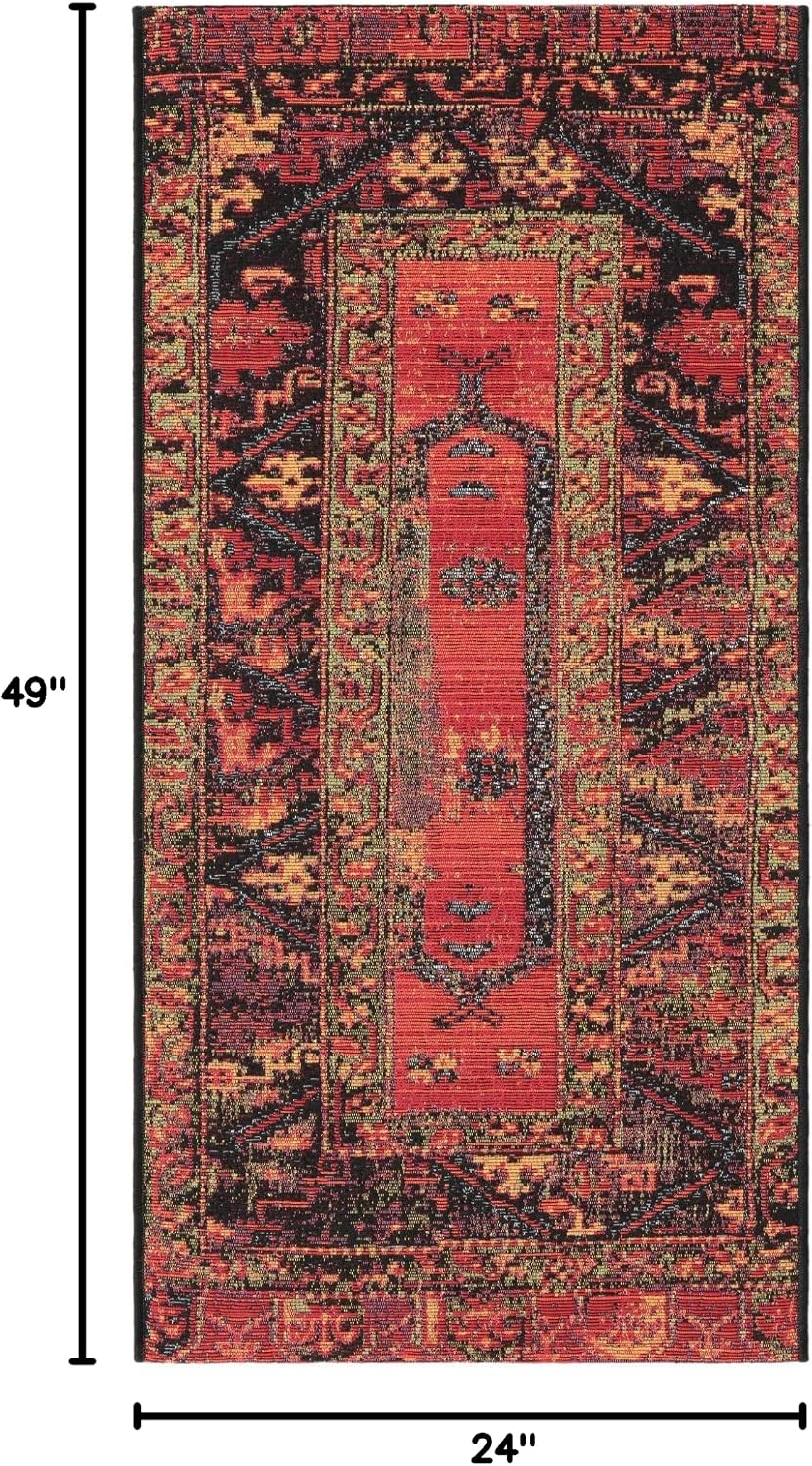 Alfombra área tribal Quepos 2x4ft1" Multi/Negro