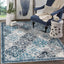 Alfombra marroquí suave 3x5pulg sala azul vintage