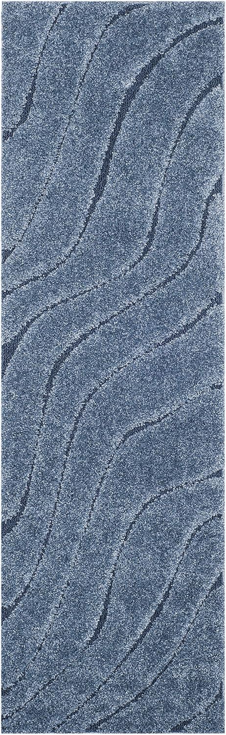 Alfombra Runner 2'3x7' Azul Claro Alta Tracción