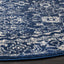 Alfombra redonda 3' estilo shabby chic azul marino/marfil