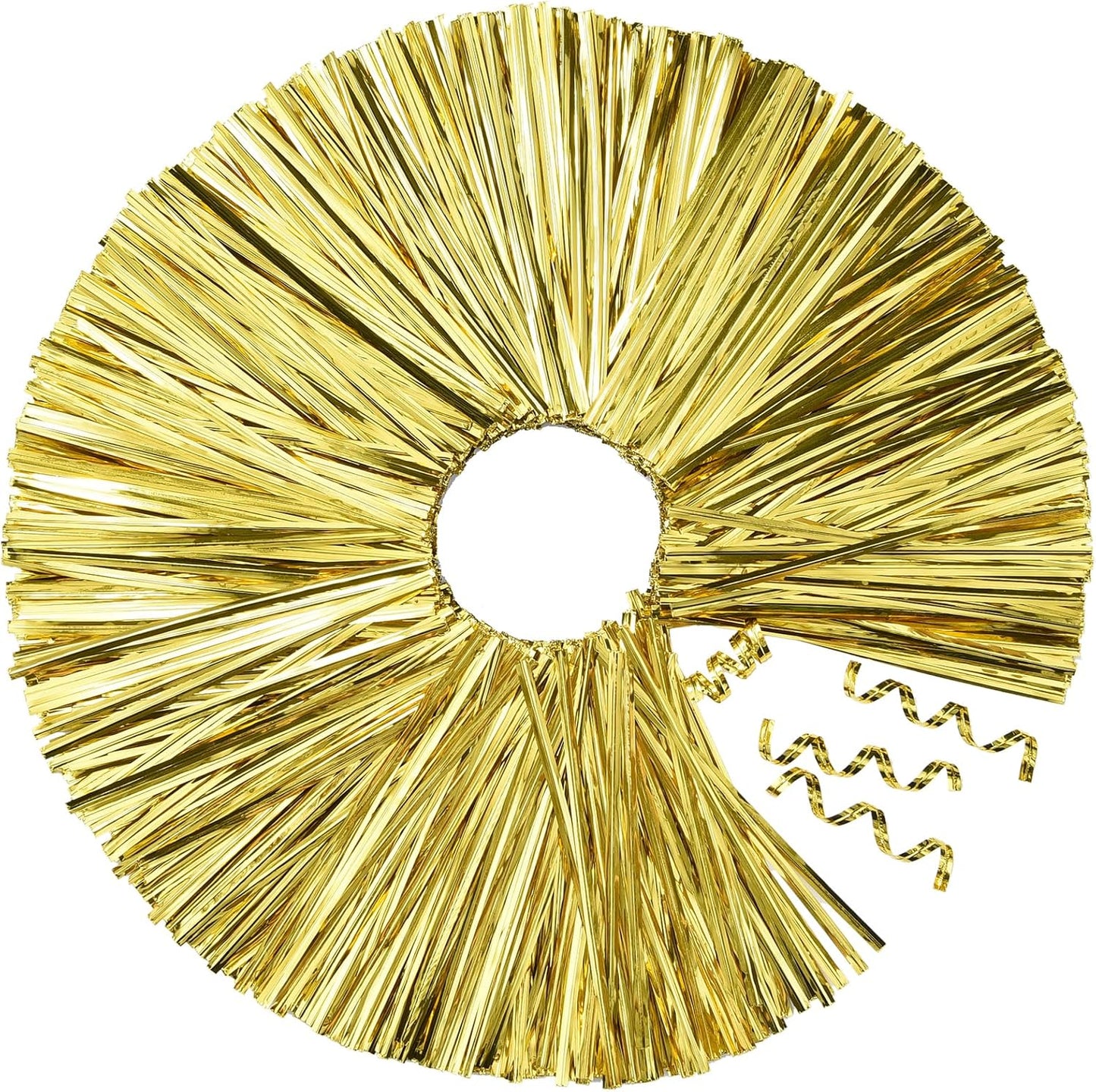 1500 Lazos Metálicos Dorados 4.72pulg Reutilizables