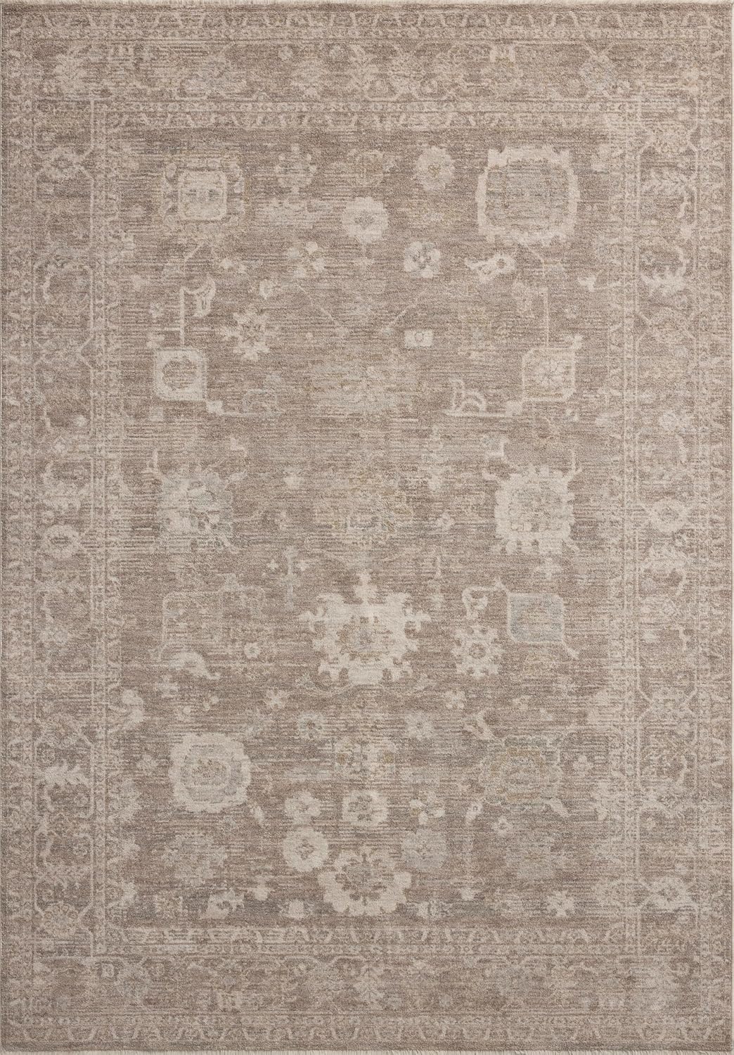 Alfombra acento taupe/marfil 2'3"x3'10" 0.38" pelo