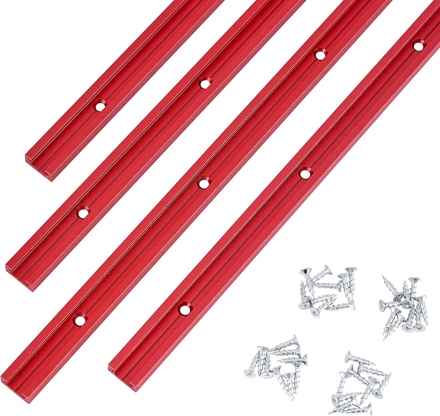 Pista T 36pulg para madera doble corte 4uds color rojo