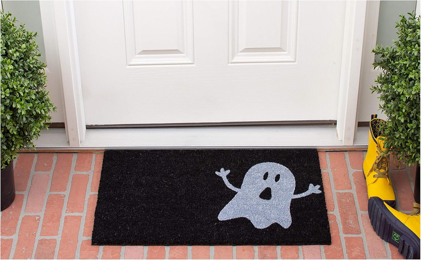 Felpudo fantasma 17x29" negro/blanco
