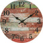 Reloj pared madera rústica MDF 12pulg rojo desgastado