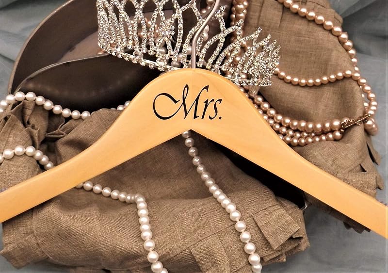 Set 2 Perchas Madera Natural Impresión Negra 17pulg