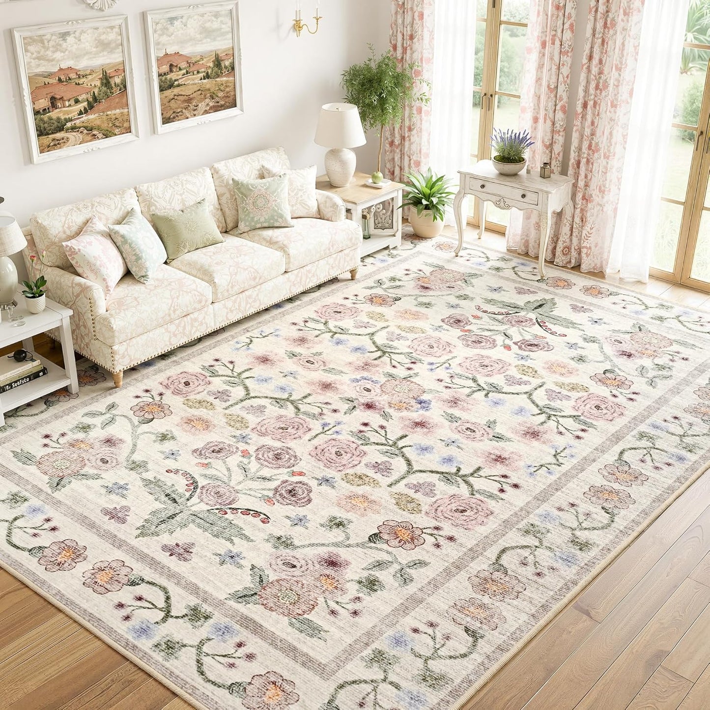 Alfombra 5x7ft lavable antiderrap para sala dormitorio