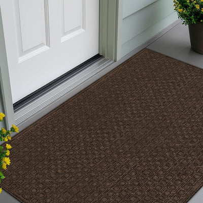 Tapete puerta bloques nogal 4x6ft antiderrap duradero