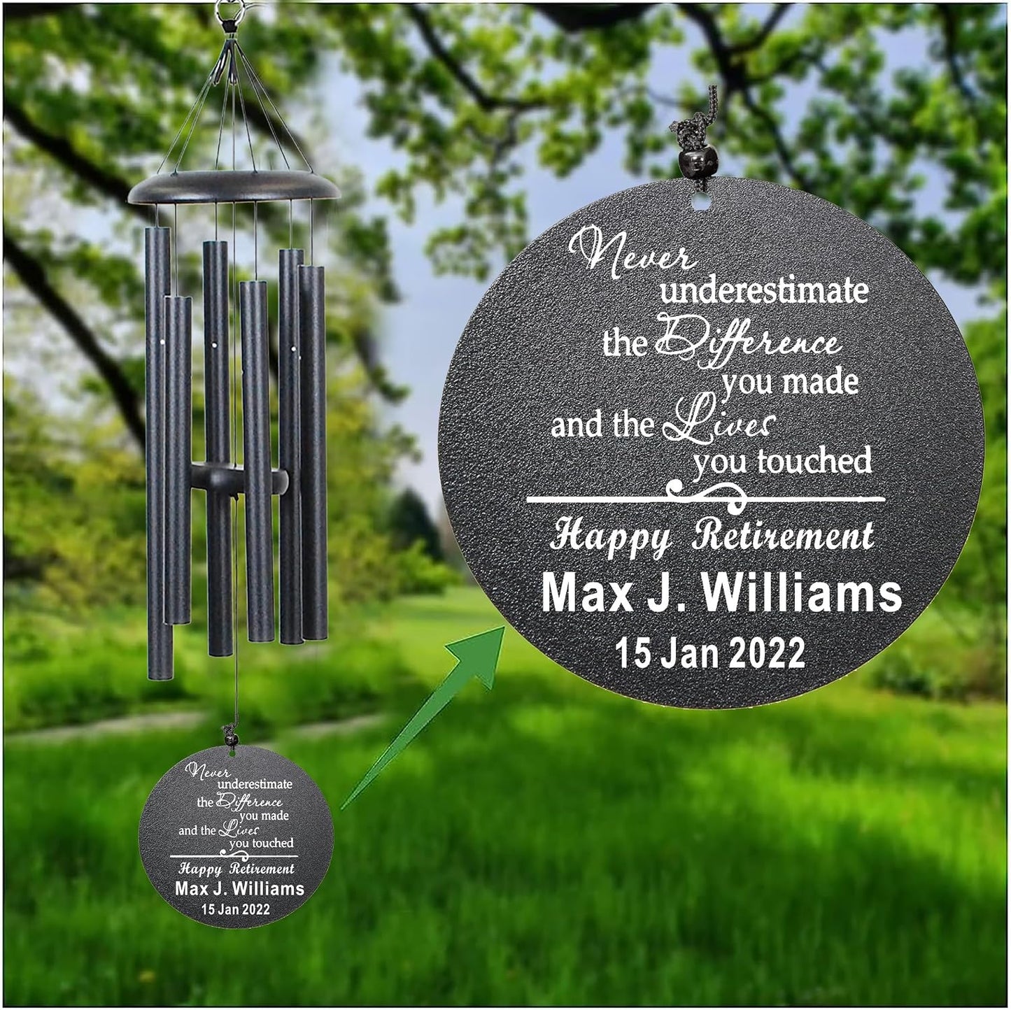 Campanillas viento decoración hogar jardín 40" personalizado