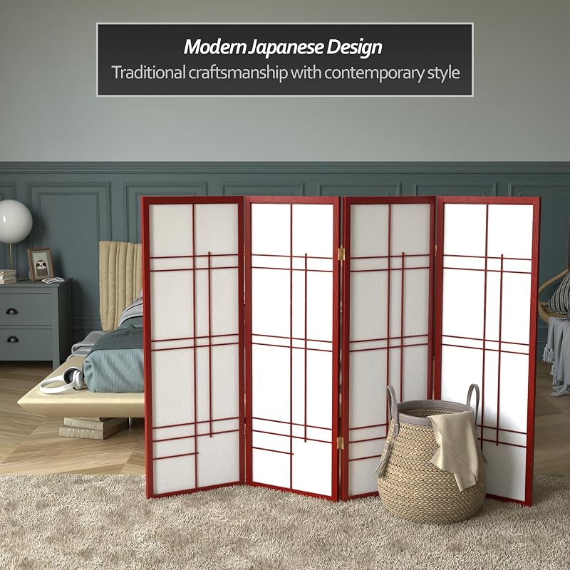 Pantalla corta Eudes Shoji 4ft Palisandro 4 Paneles