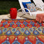 Alfombra rectangular ikat 10x14pulg multi/borgoña