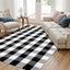 Alfombra cuadros 5x7ft algodón tejida a mano para interior