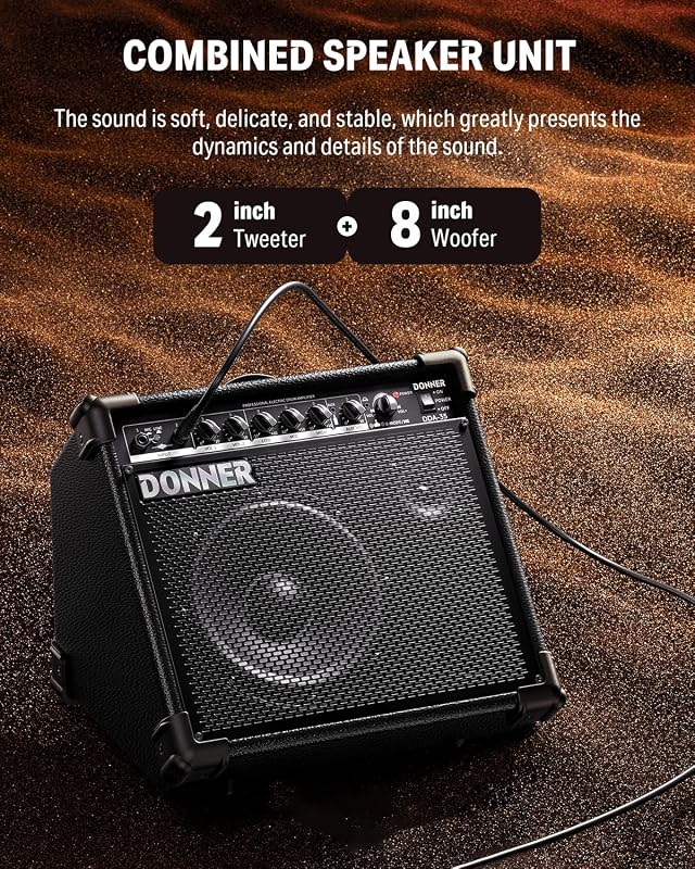Amplificador batería 35W 2x8 DA-35 ecualizador 3 bandas DI