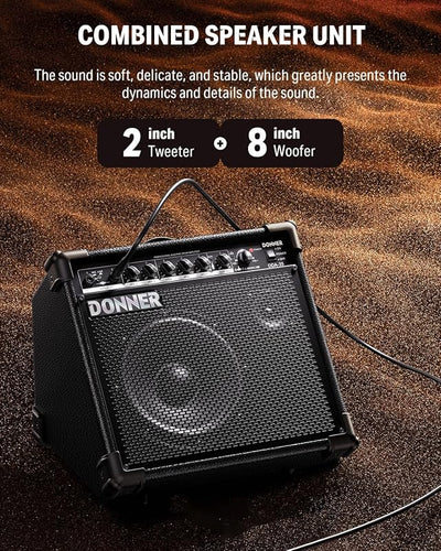 Amplificador batería 35W 2x8 DA-35 ecualizador 3 bandas DI