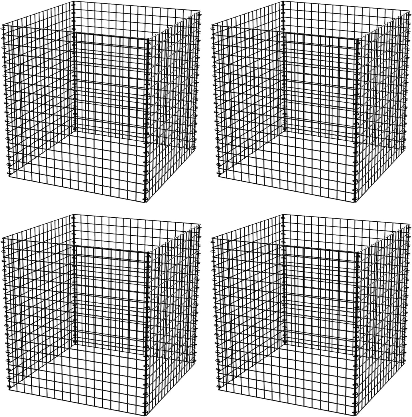 4 Protectores animales jaula alambre resistente 14.8x14.8x15.7pulg