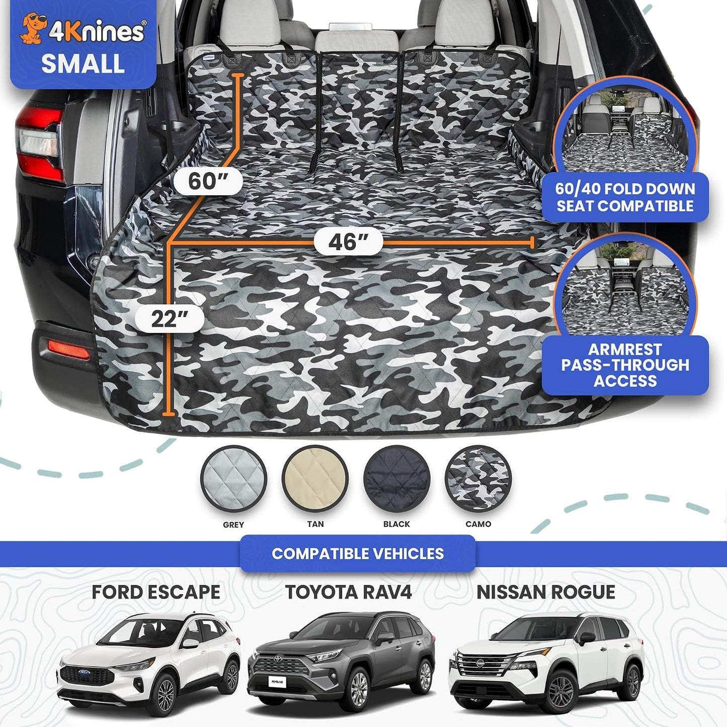 Forro carga SUV para mascotas impermeable adapt. banco 60/40