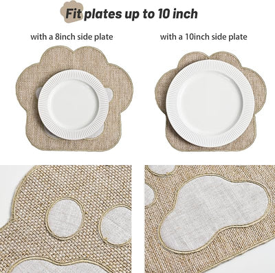 Manteles arpillera forma garra gato uso cocina navideño set 2