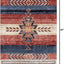 Alfombra tribal suroeste azul cantón carmesí