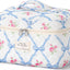 Bolsa maquillaje acolchada algodón con asa florales coquette