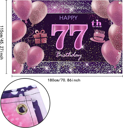 Pancarta rosa Feliz Cumpleaños decoración para niñas y mujeres