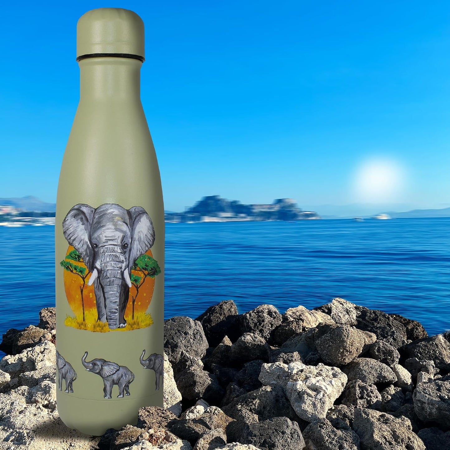 Botella agua acero inox 17oz aislada reutiliz. gym viaje
