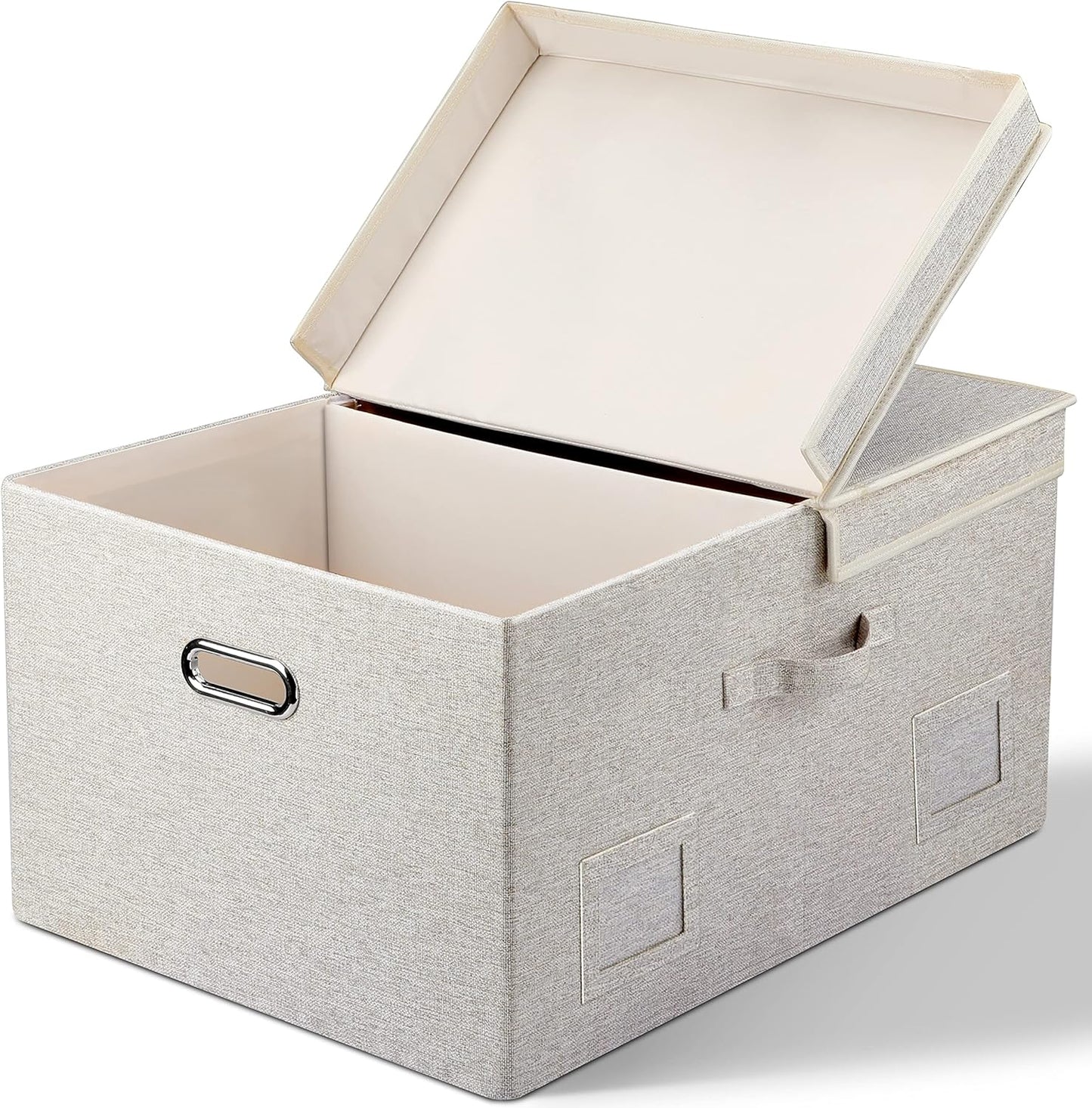 Cajas apilables plegables decorativas 75qt beige