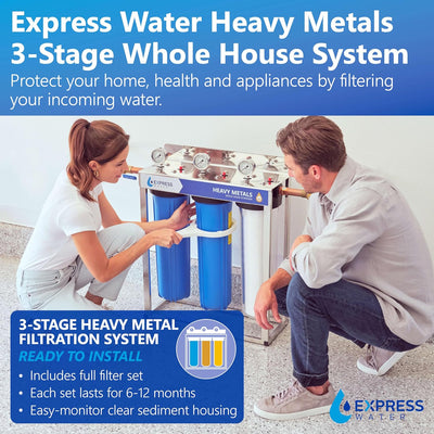 Sistema filtro agua 3 etapas metales pesados para casa