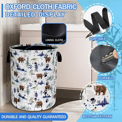 Cesta lavandería oso tela Oxford plegable 47.5x41.9