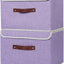 2 Pzas Cajas Almacenamiento PP con Tapa Asas Cuero PU