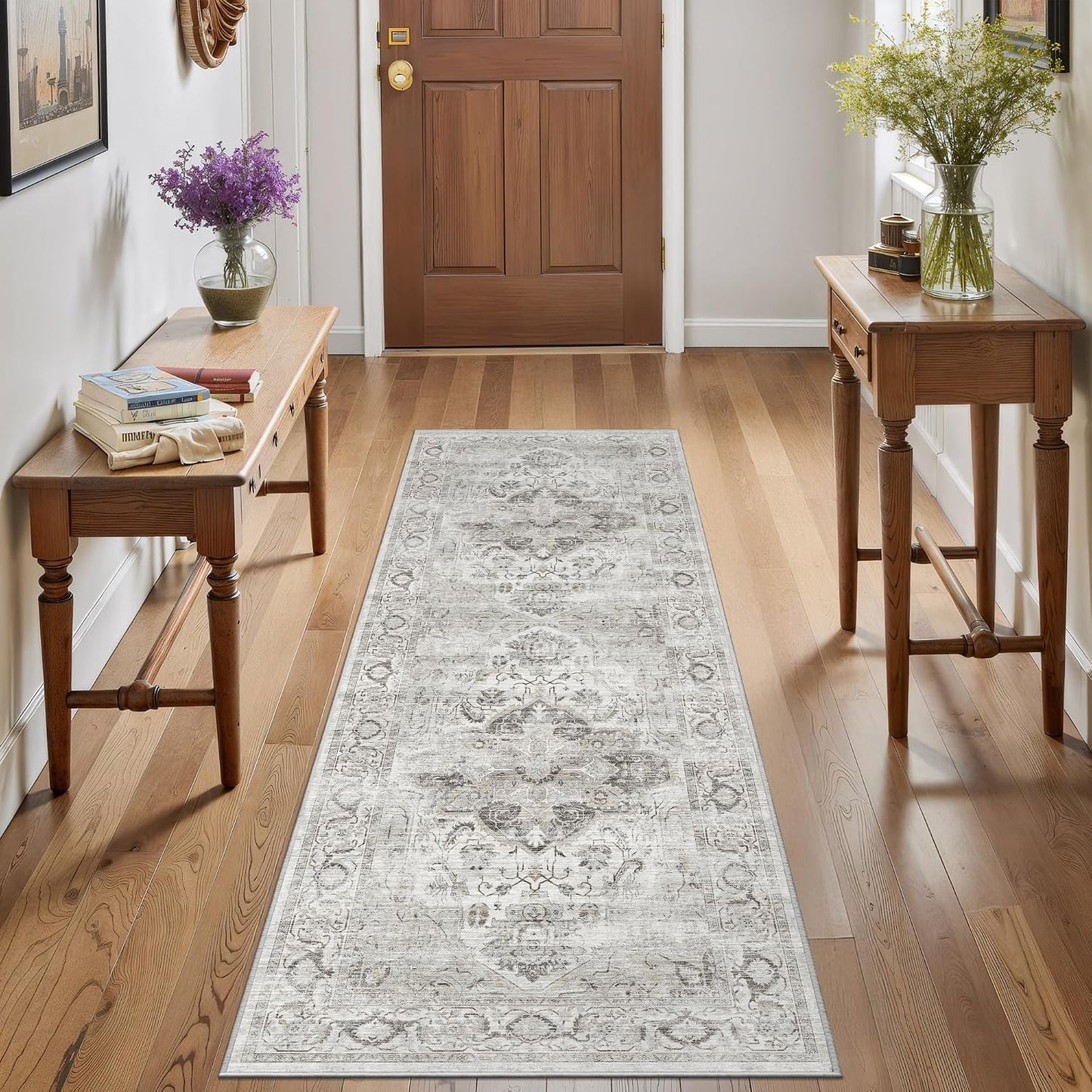 Alfombra pasillo 2x6ft suave antiderrap vintage