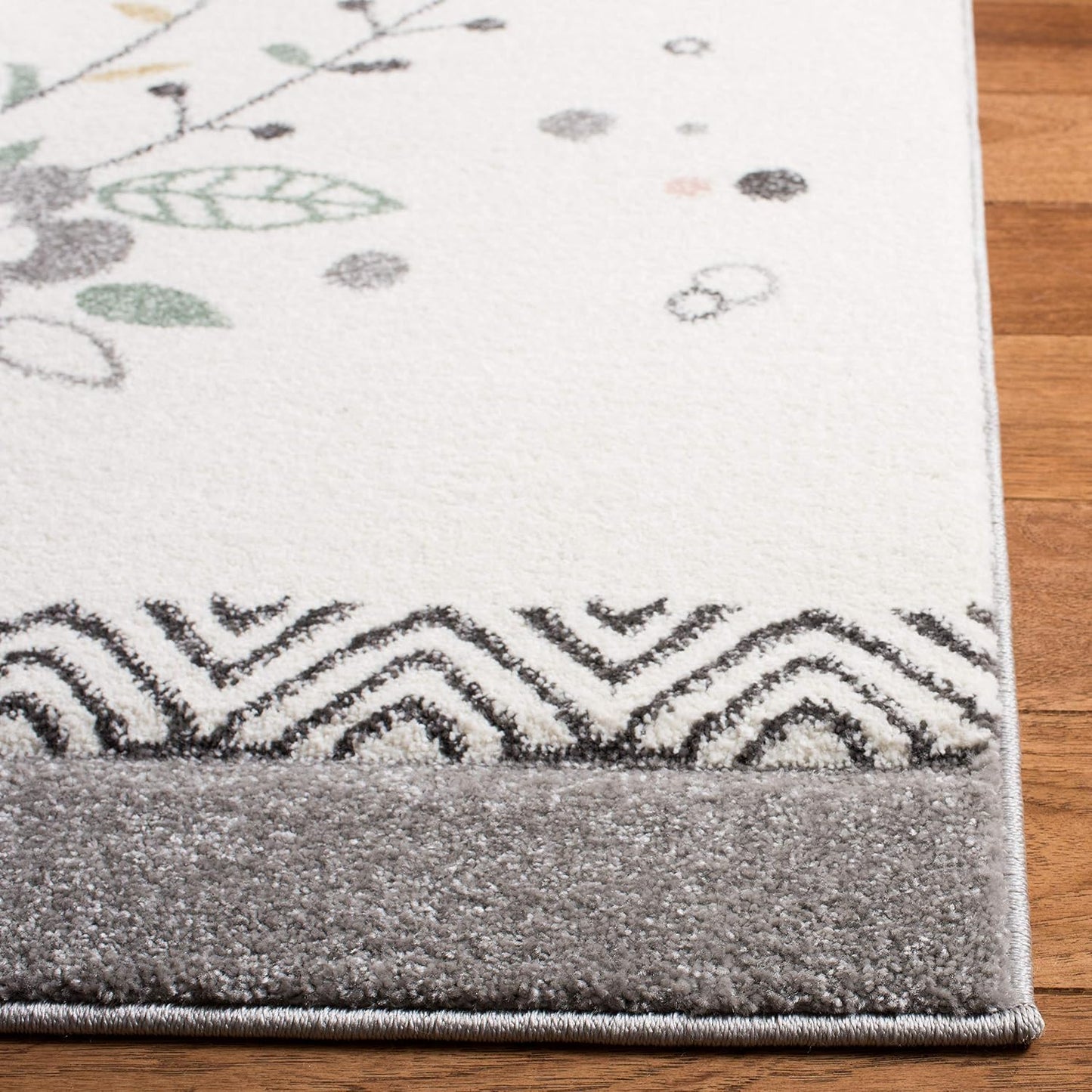 Alfombra decorativa gato 4x6ft color marfil y rosa para
