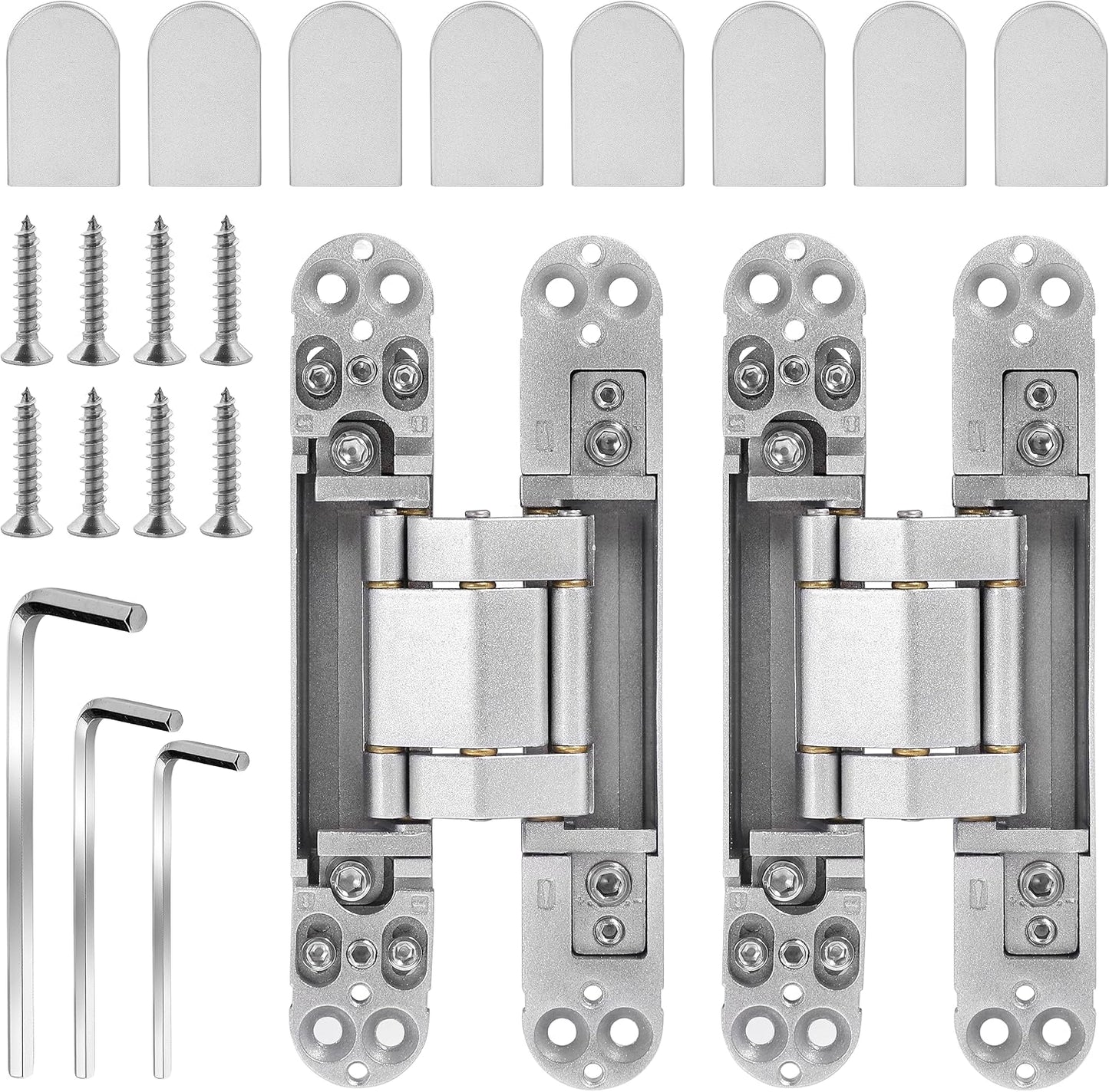 2 kits bisagras ocultas acero inox 6pulg ajustables 170lb