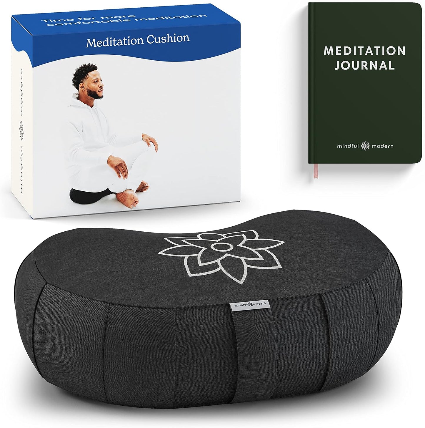 Cojín meditación media luna relleno trigo funda lavable