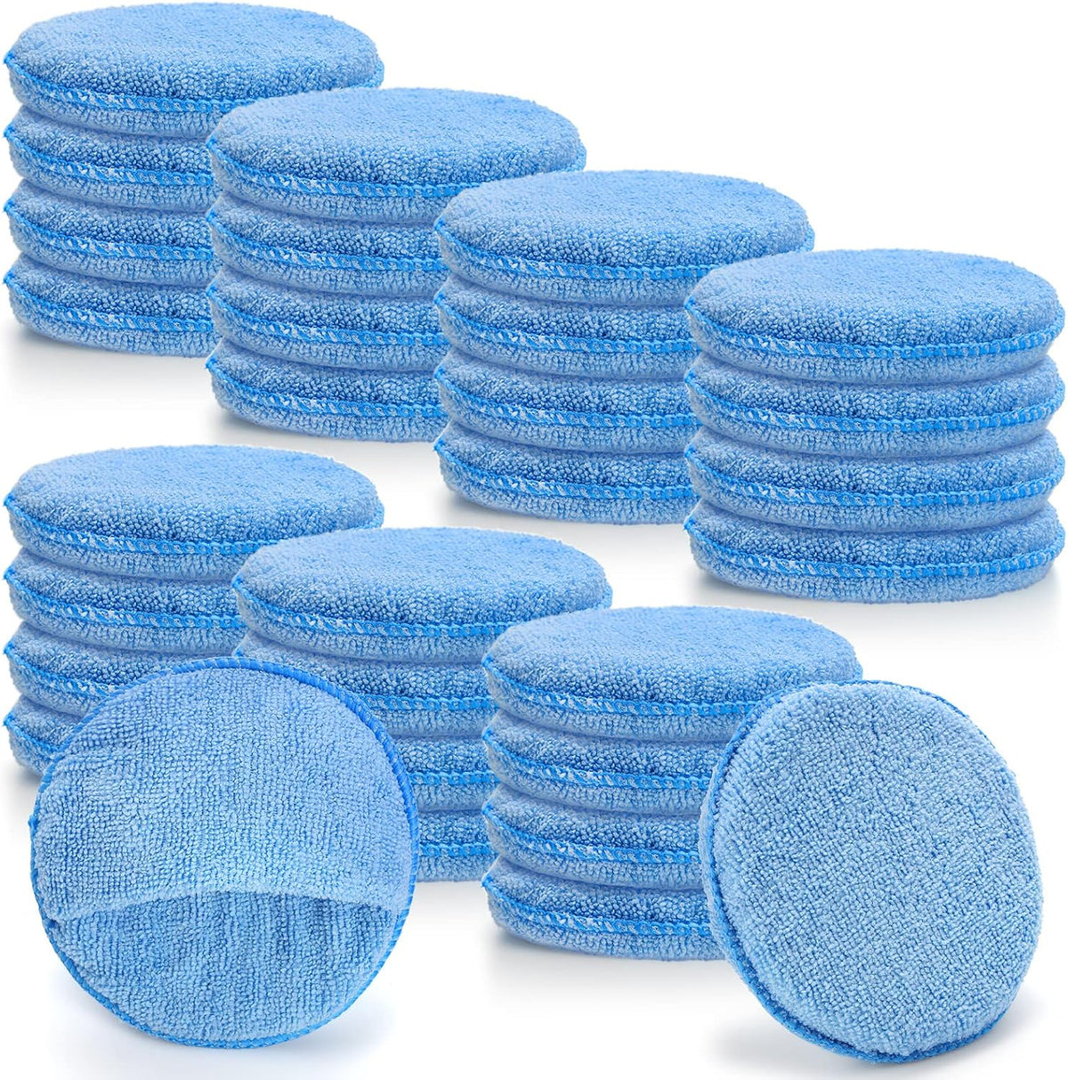 Almohadillas microfibra aplicador cera pack 20 azul