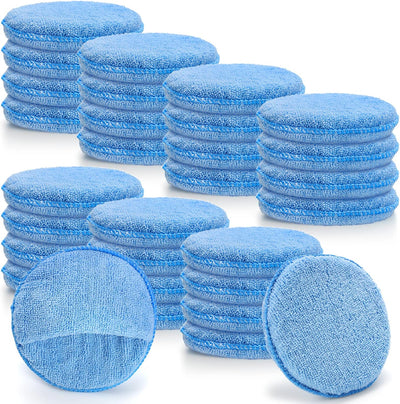 Almohadillas microfibra aplicador cera pack 20 azul