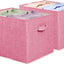 Cesta tela plegable asas 15x13" 2 Pzas rosa