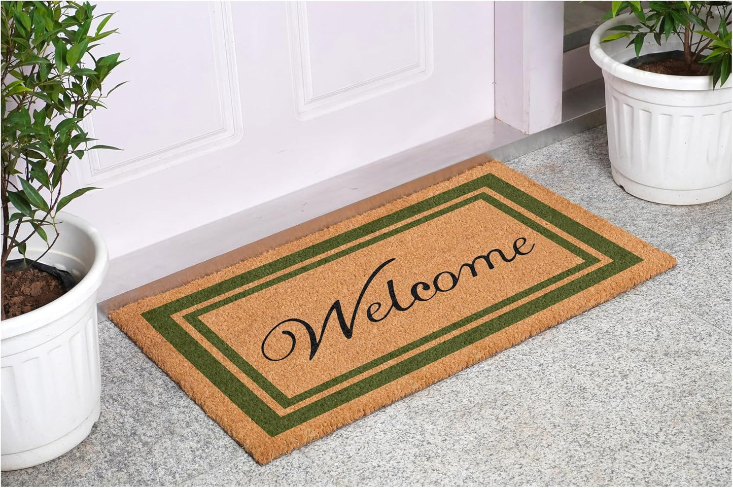 Felpudo bienvenida 24x36pulg verde salvia