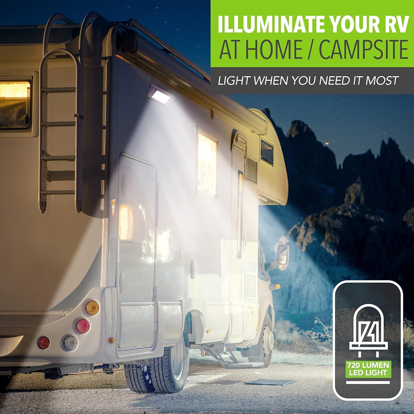 Luz porche exterior RV 12V 720lúmenes 5" blanco