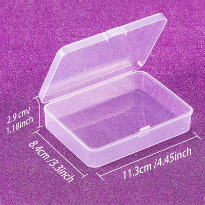 12 Pzas Cajas Plástico Transparente con Tapa
