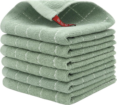Paños de cocina de algodón absorbentes multiusos 12x12 pulgadas color verde claro