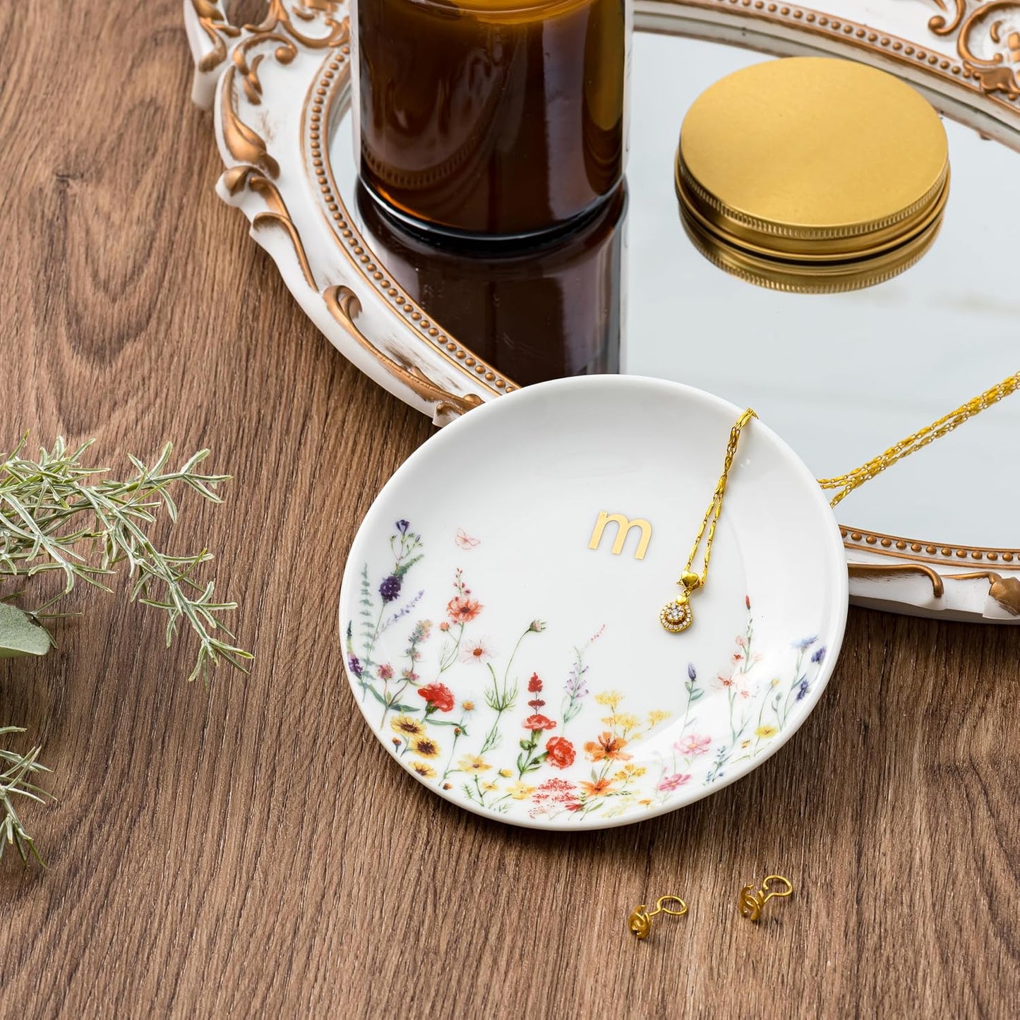 Plato cerámica para joyas anillos pendientes regalo