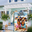 Bandera perro salchicha hello summer 12x18pulg doble cara exterior