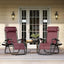 Sillas reclinables plegables exteriores color borgoña set 2