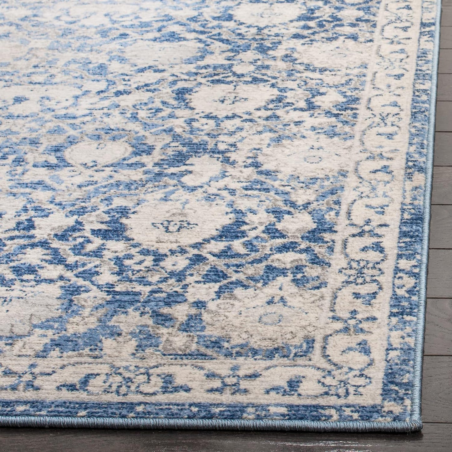 Alfombra decorativa 2x4ft floral azul marino sala