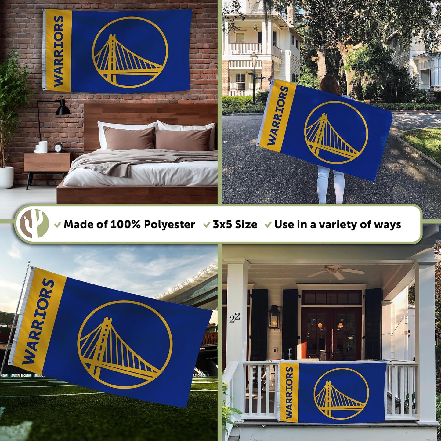 Bandera Golden State Warriors 3x5ft poliéster