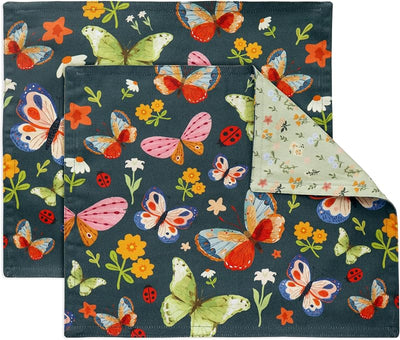 Manteles individuales tela reutilizables 15x13pulg set 2