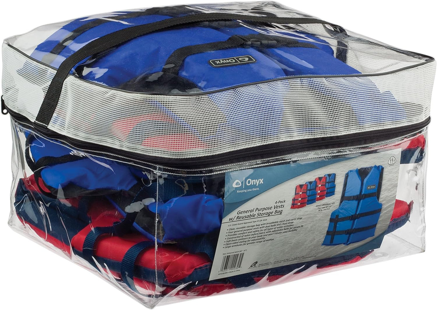 Chaleco salvavidas universal 4 pz rojo-azul 30-52pulg