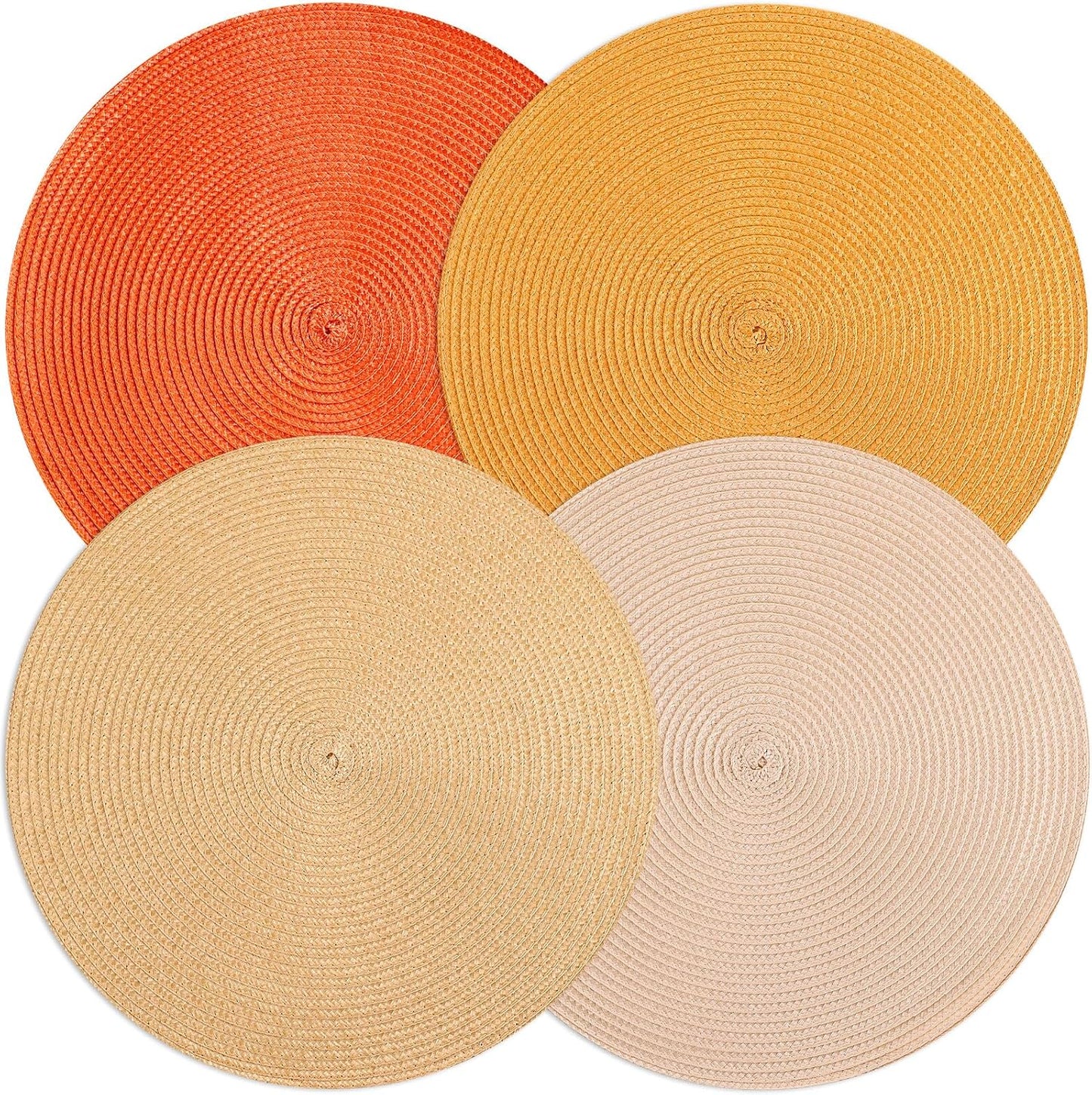 Set 4 manteles redondos otoño 15pulg para mesa cocina